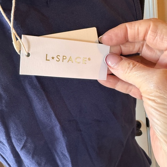 L*Space x Anthropologie Midnight Blue Tie Waist Maxi Dress size medium NWT - Picture 9 of 16